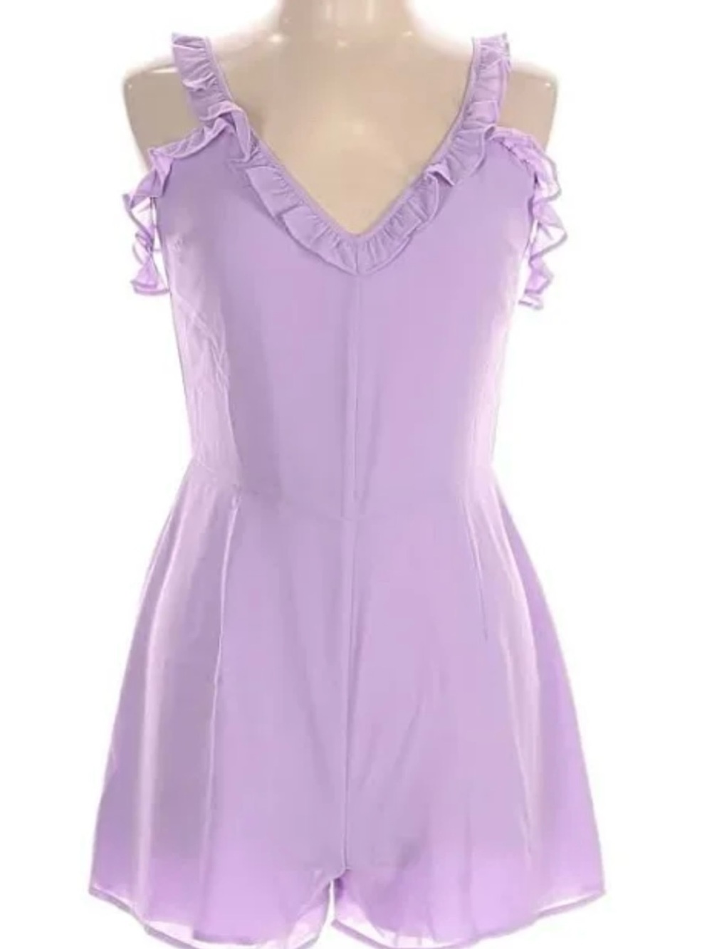 Lea & Viola Lavender Ruffle Strap Girls' Romper
